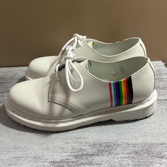 Dr. Martens For Pride Oxford Shoes - White Smooth Leather - Size 9 - Picture 7 of 12